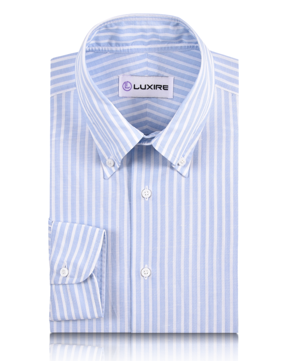 Brembana Sky Blue Slub Awaning stripes Shirt