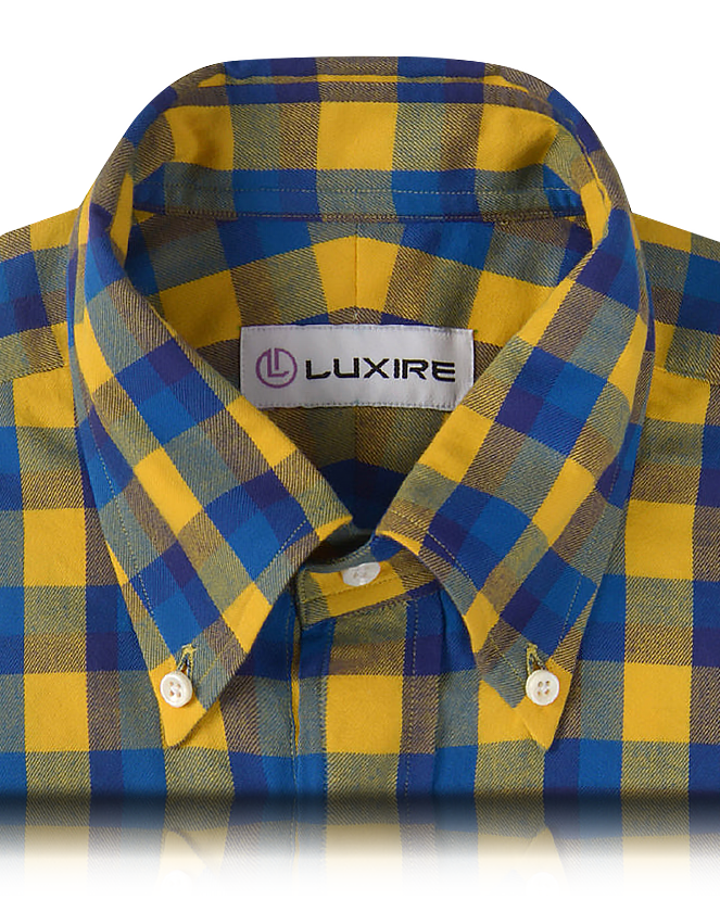 Yellow Blue Twill Checks Shirt