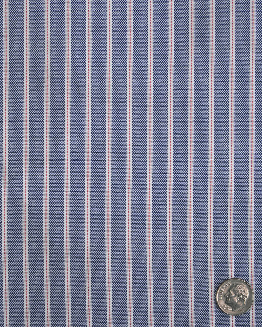 Navy Awning Red Pinstripes Oxford