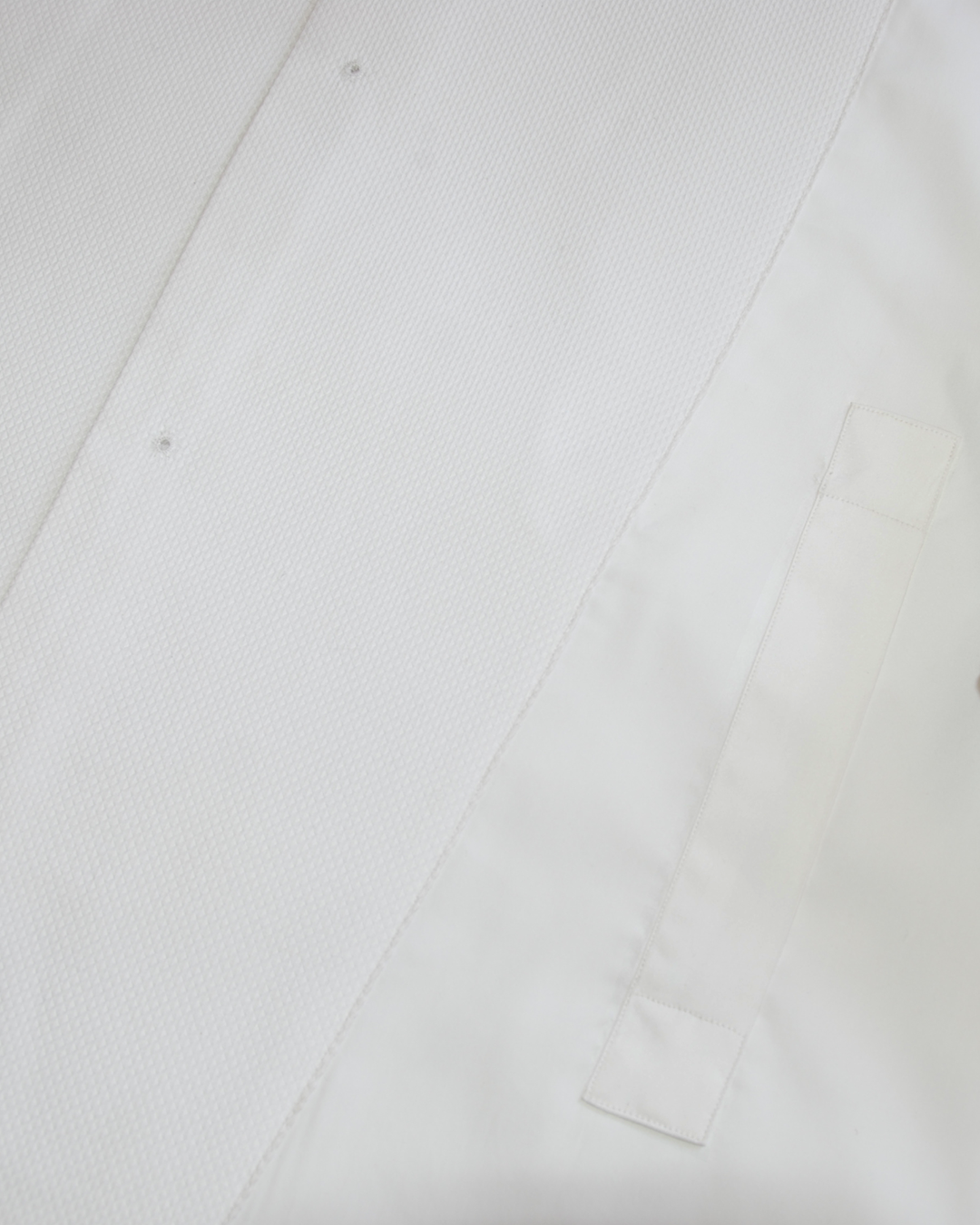 Close up of the mens tuxedo shirt by Luxire in white 3