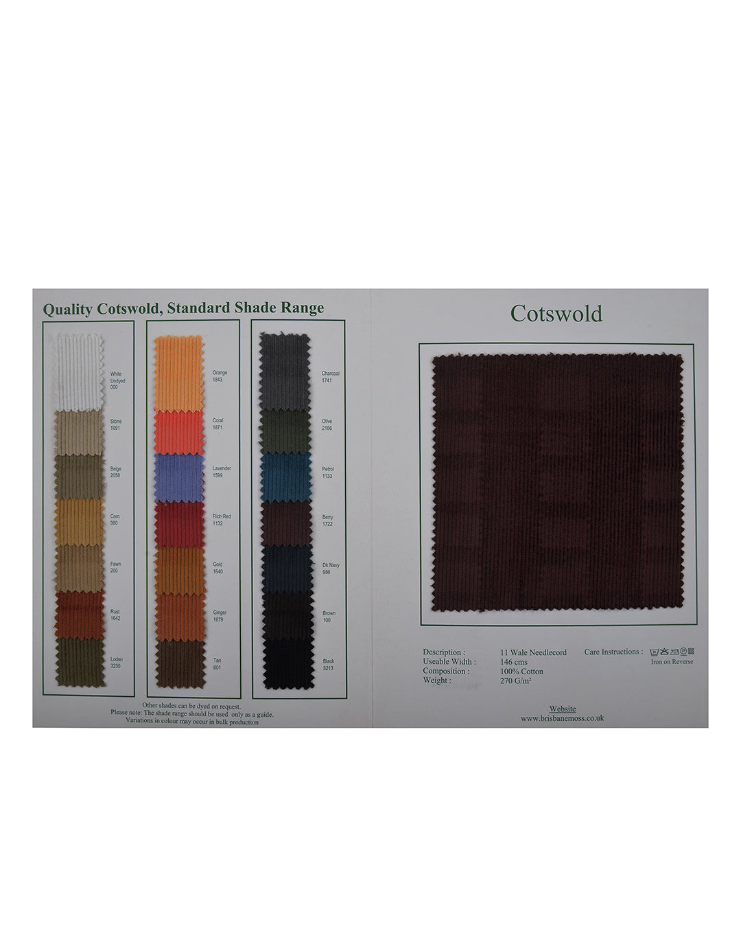 Brisbane Moss Stone Needlecord