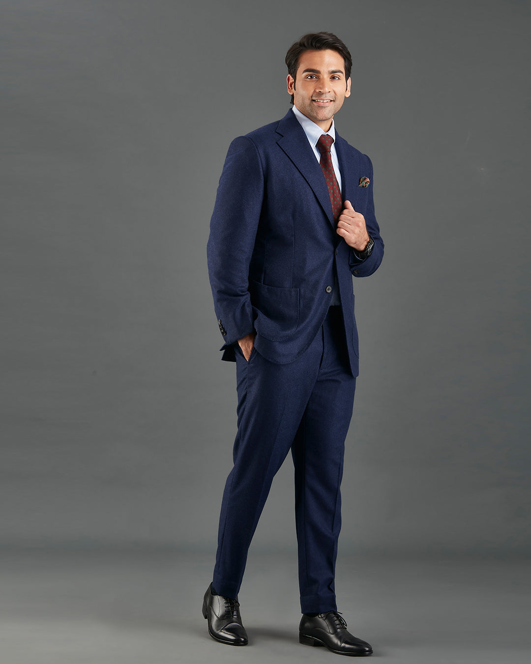 VBC Dark Navy Woollen Flannel Suit