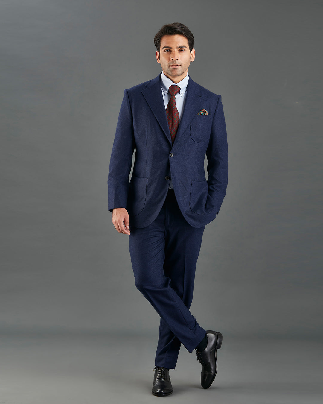 VBC Dark Navy Woollen Flannel Suit