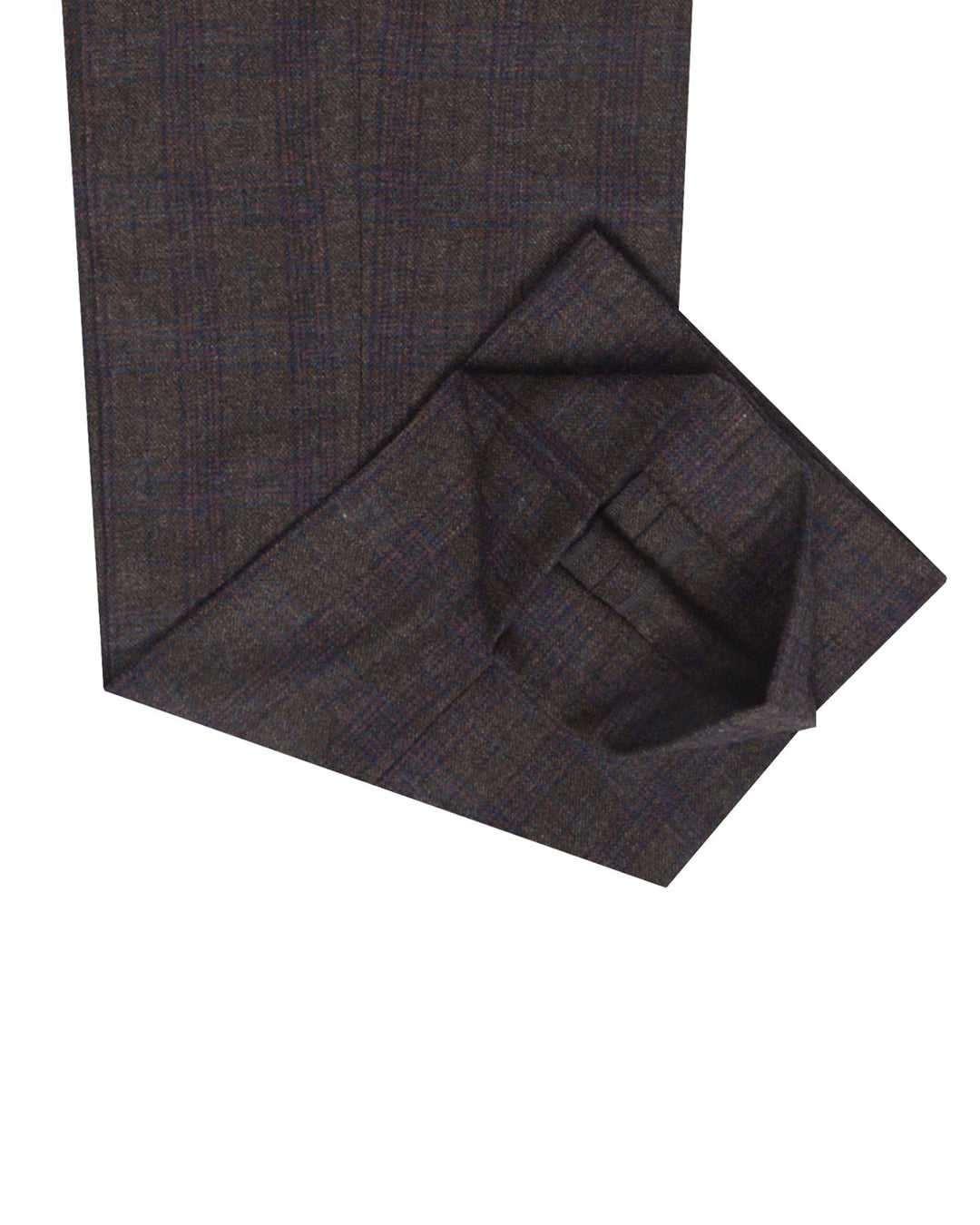 EThomas Charcoal Grey with Blue Brown Tartan Plaid 130s Wool