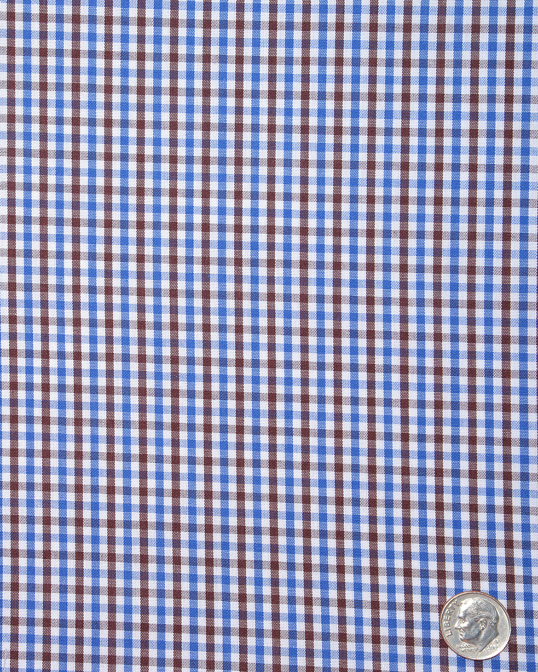 Blue Brown White Gingham Checks