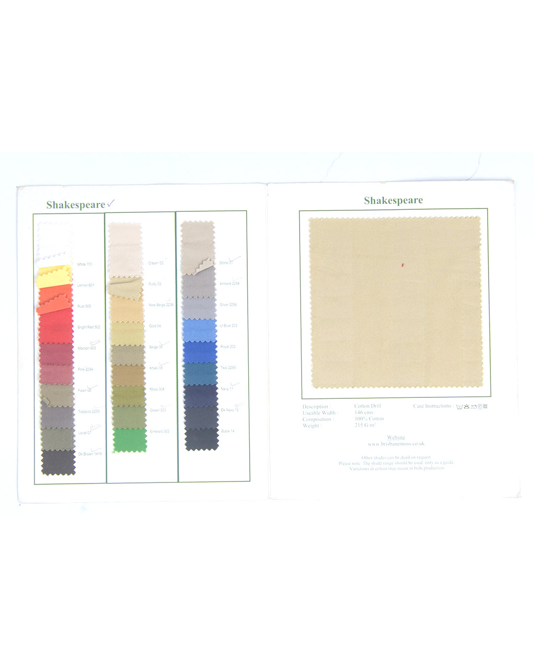 Brisbane Moss Navy Blue Twill