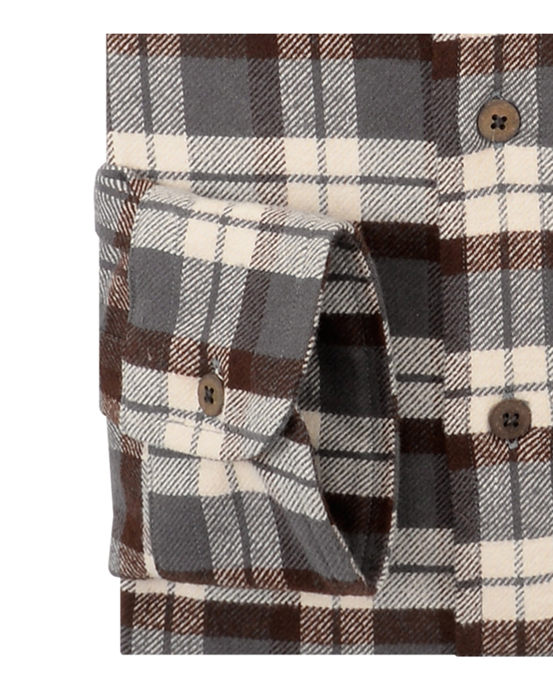 Brown Ecru Checks Flannel Shirt