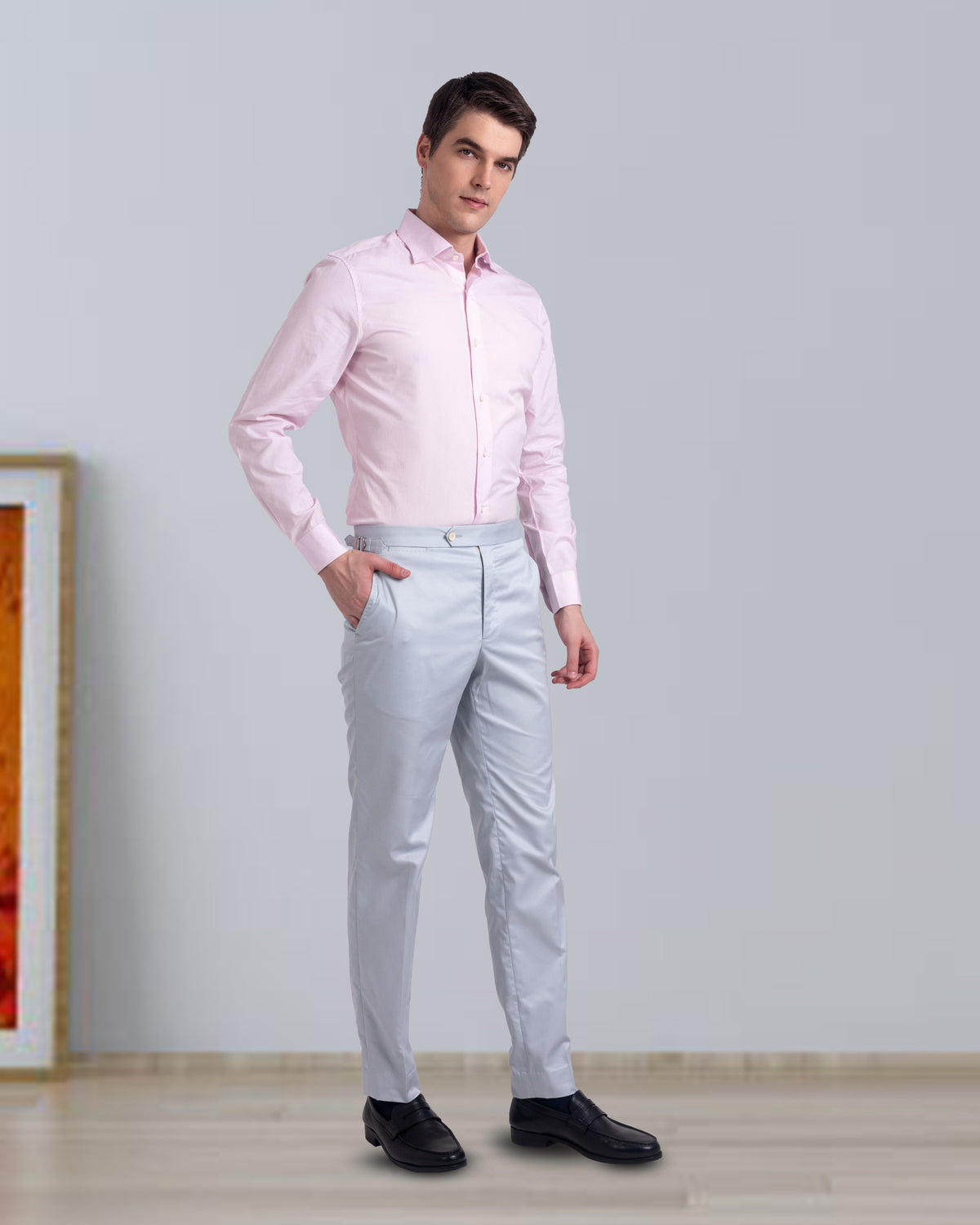 Grey Cotton Dress Pant - 2