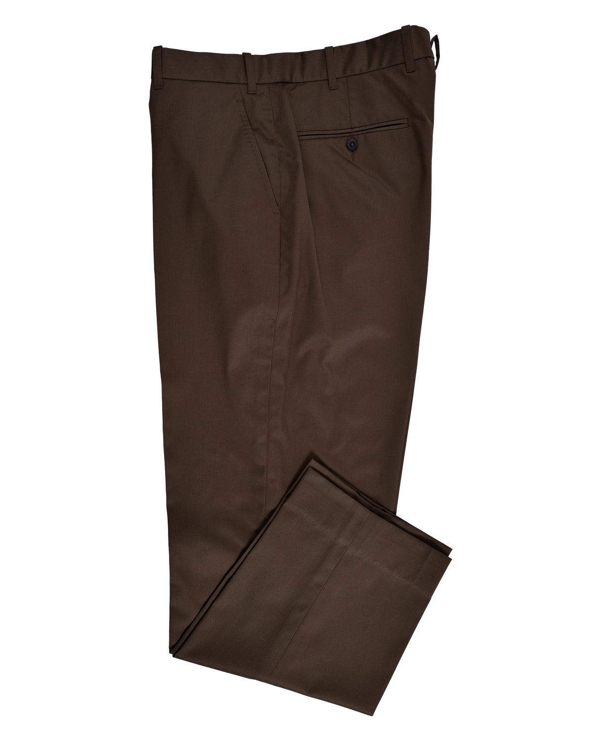 Coffee Cotton Twill Pant - 1