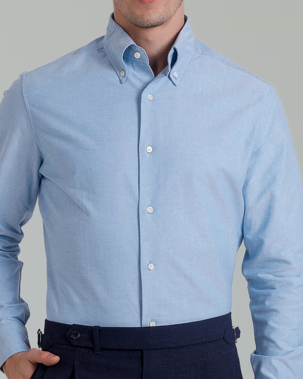 Classic Aqua Blue Oxford Shirt - 1