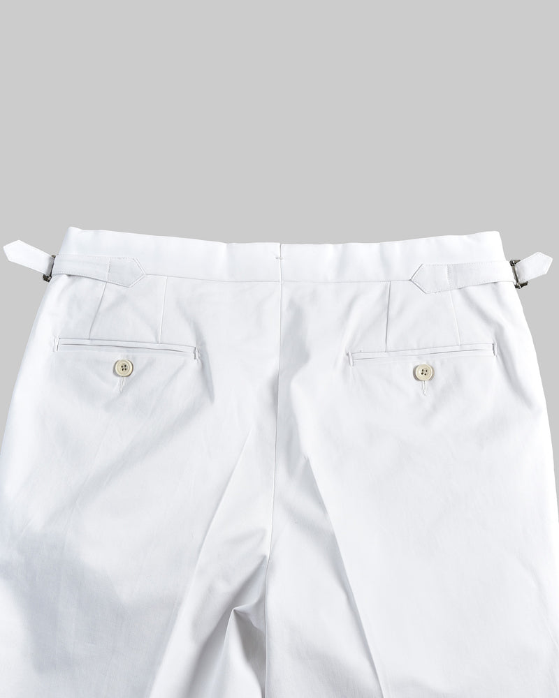 White Cotton Twill Dress Pant