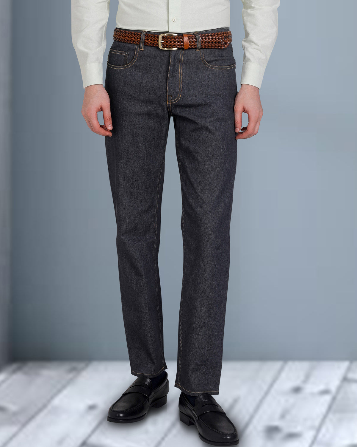 Dark Grey Stretchable Jeans - 1