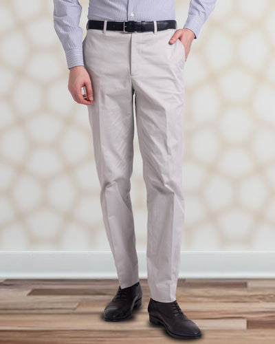 Oyster Grey Twill Dress Pant