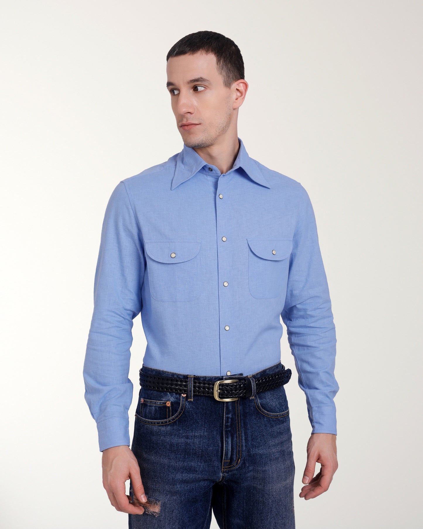 Blue Fresco Madapolam Chambray Western Shirt