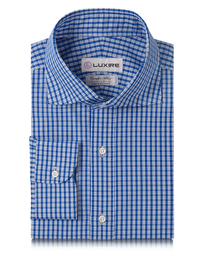 Albini Blue Casual Tartan Checks Shirt