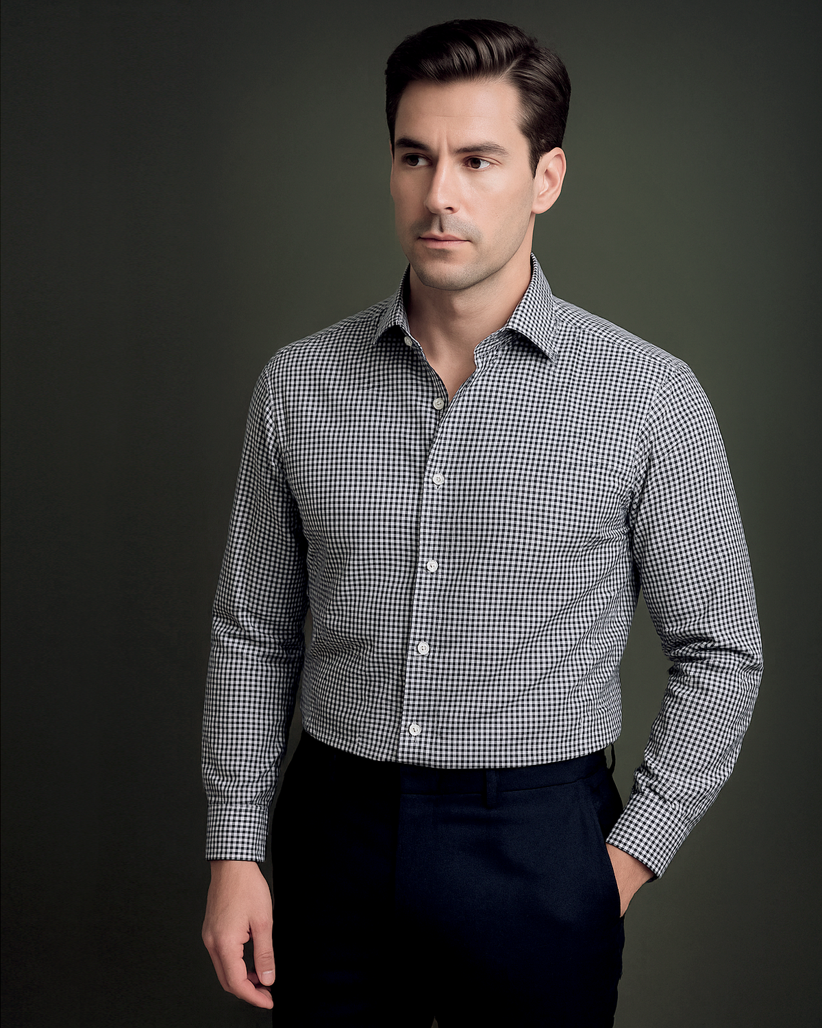 White Black Gingham - 1