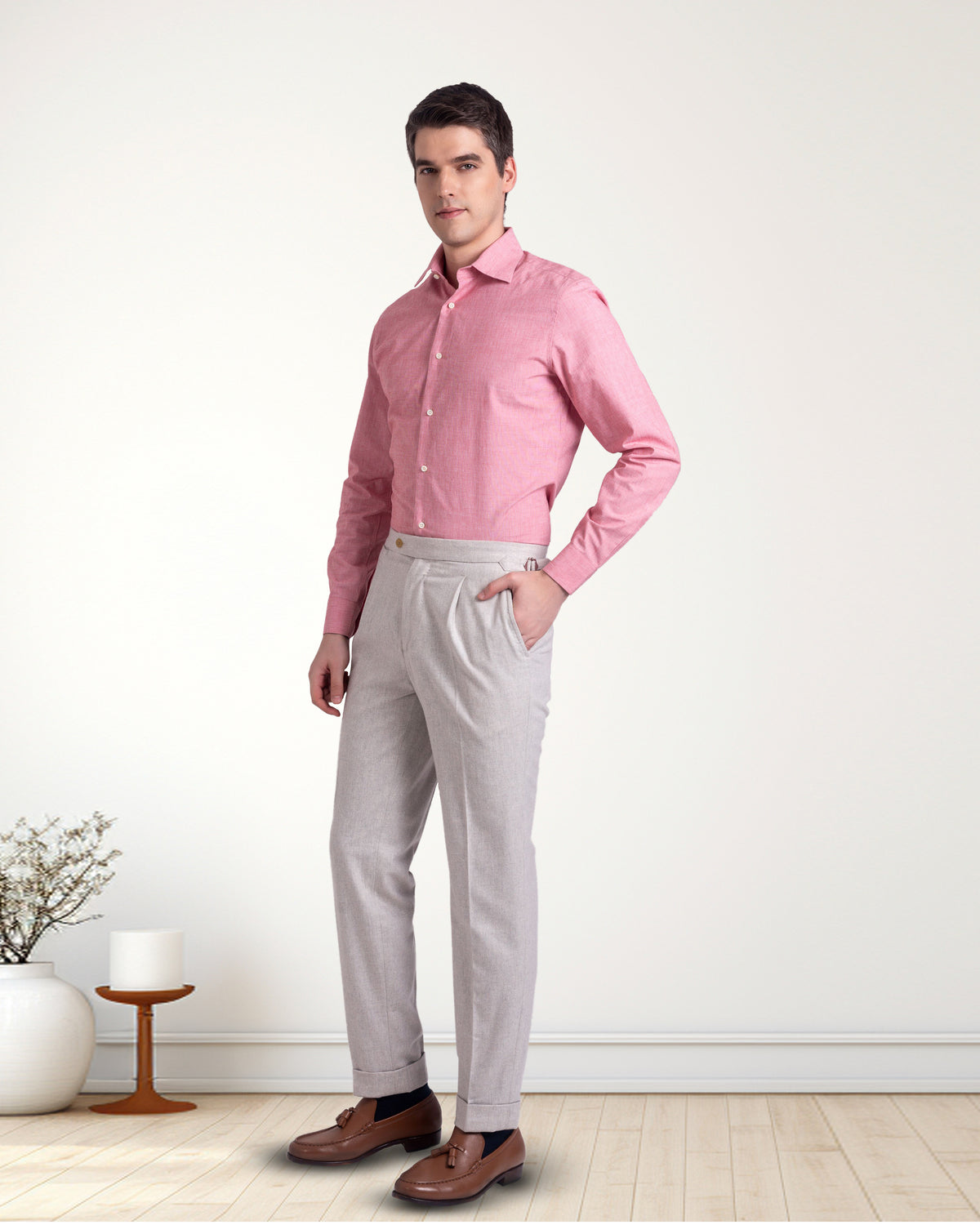Summer Red End on End Shirt - 3