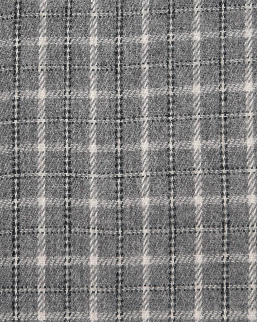 Grey White Tattersall Flannel Work Shirt - 5