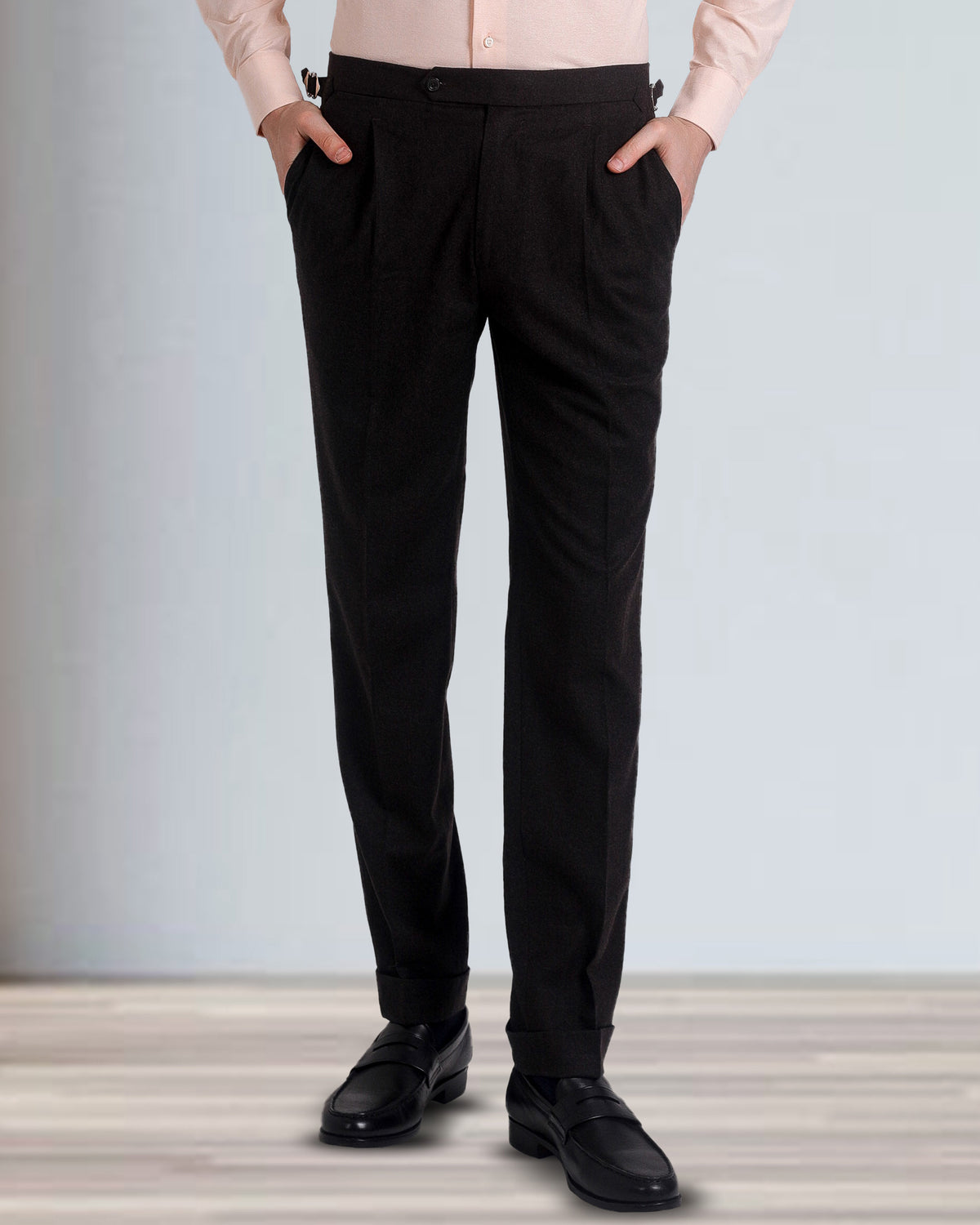VBC Dark Brown Flannel Dress Pant - 1
