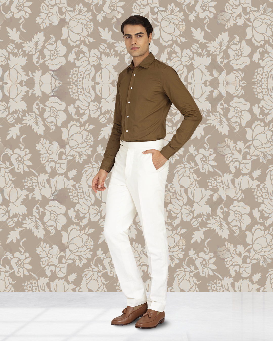 Linen Cotton Canvas: Cream Pant - 3