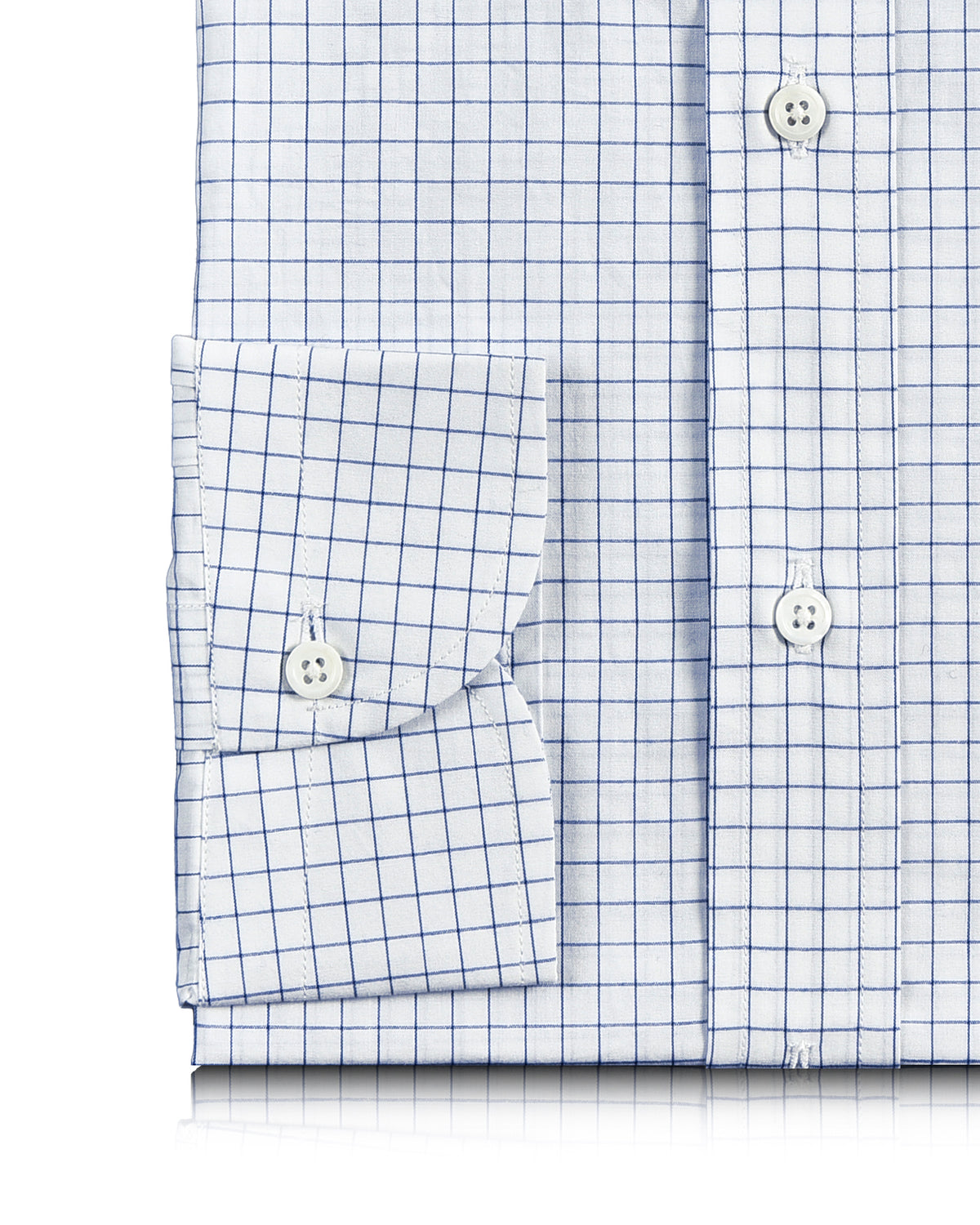 Navy White Checks Shirt - 4