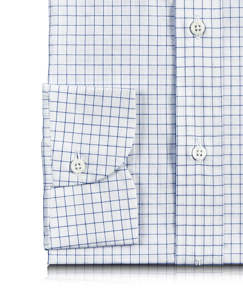 Navy White Checks Shirt