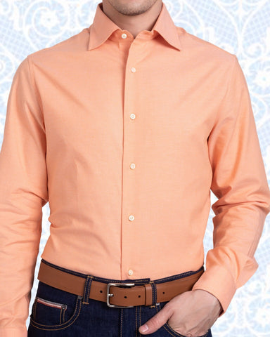 Apricot Orange Pinpoint Oxford Shirt