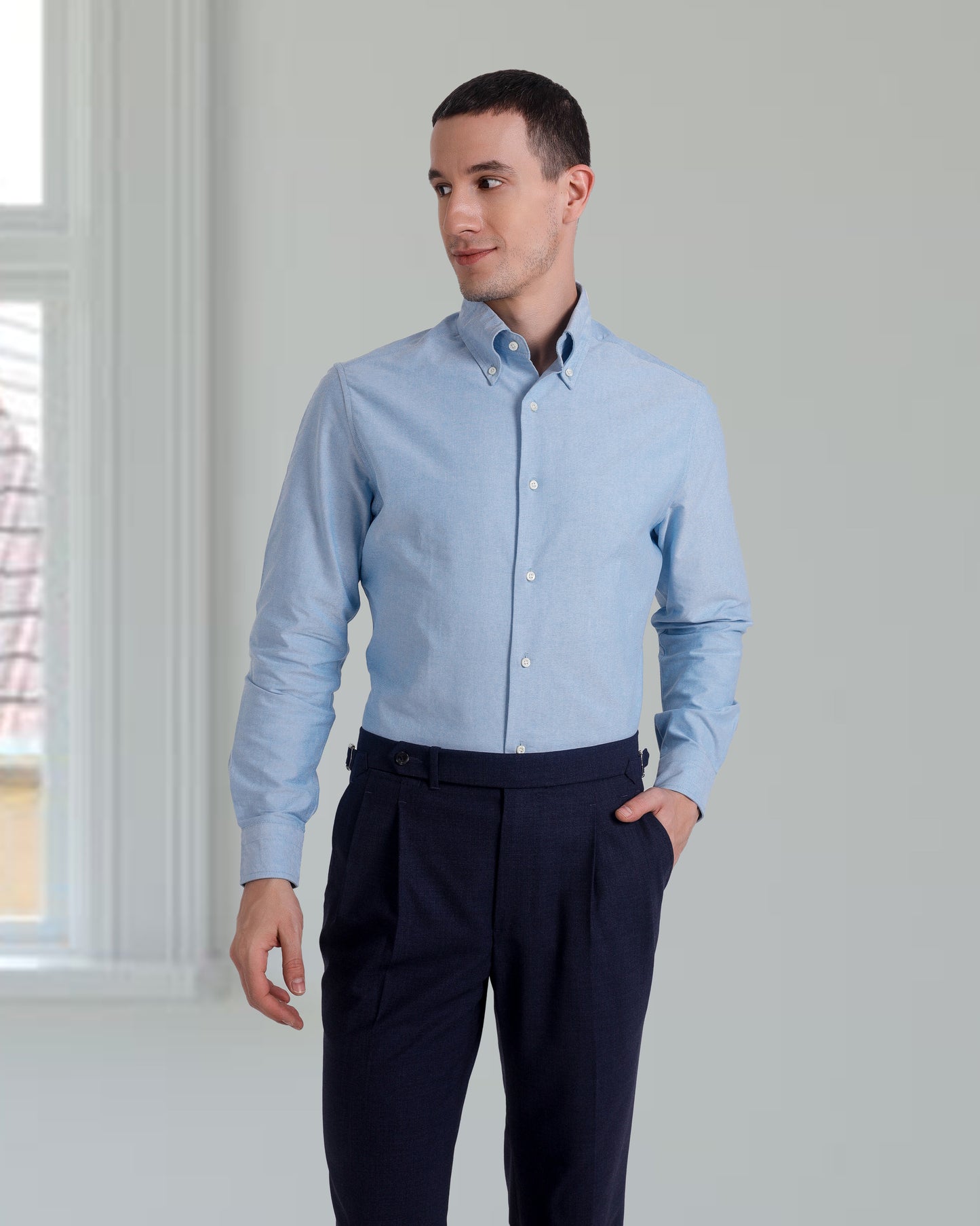 Classic Aqua Blue Oxford Shirt