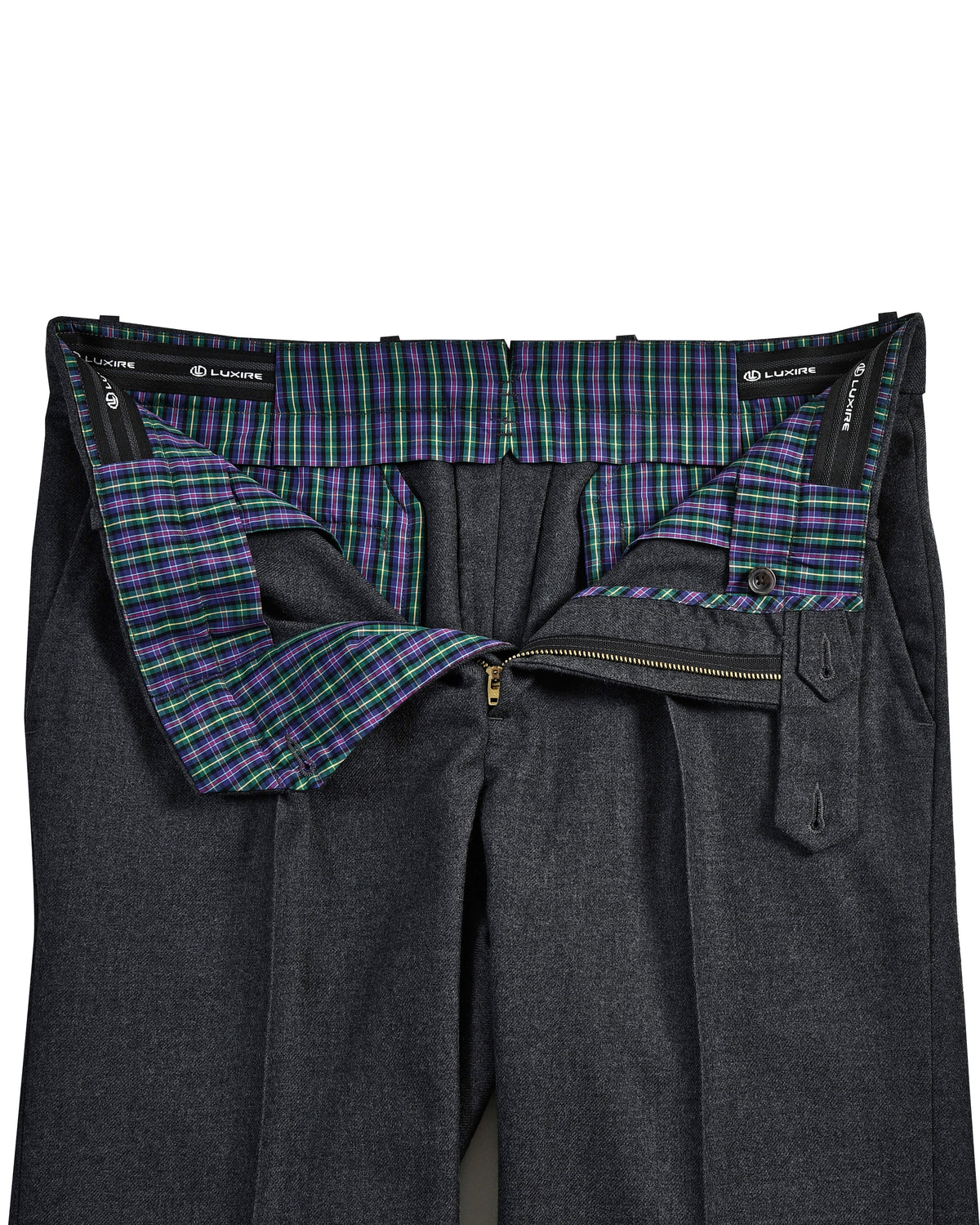 Dugdale Dark Grey Wool Flannel Pant - 5