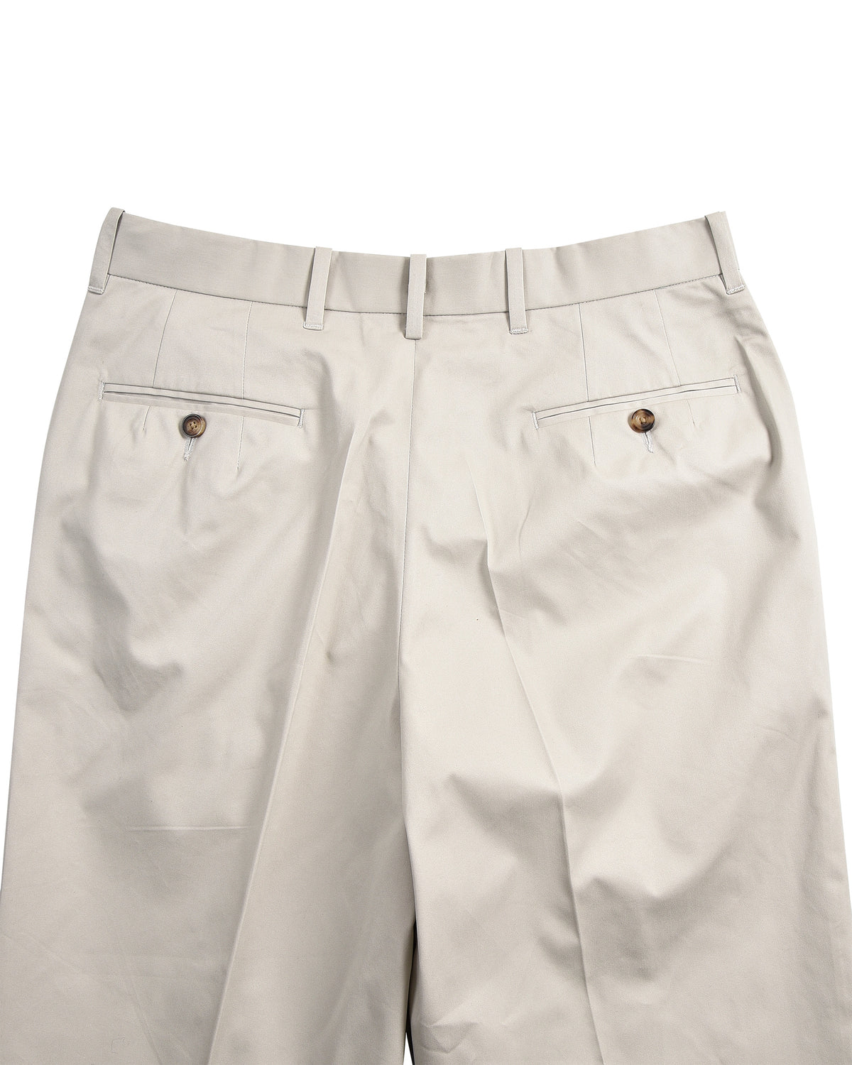 Pleated Light Khaki Cotton Dress Pant - 6