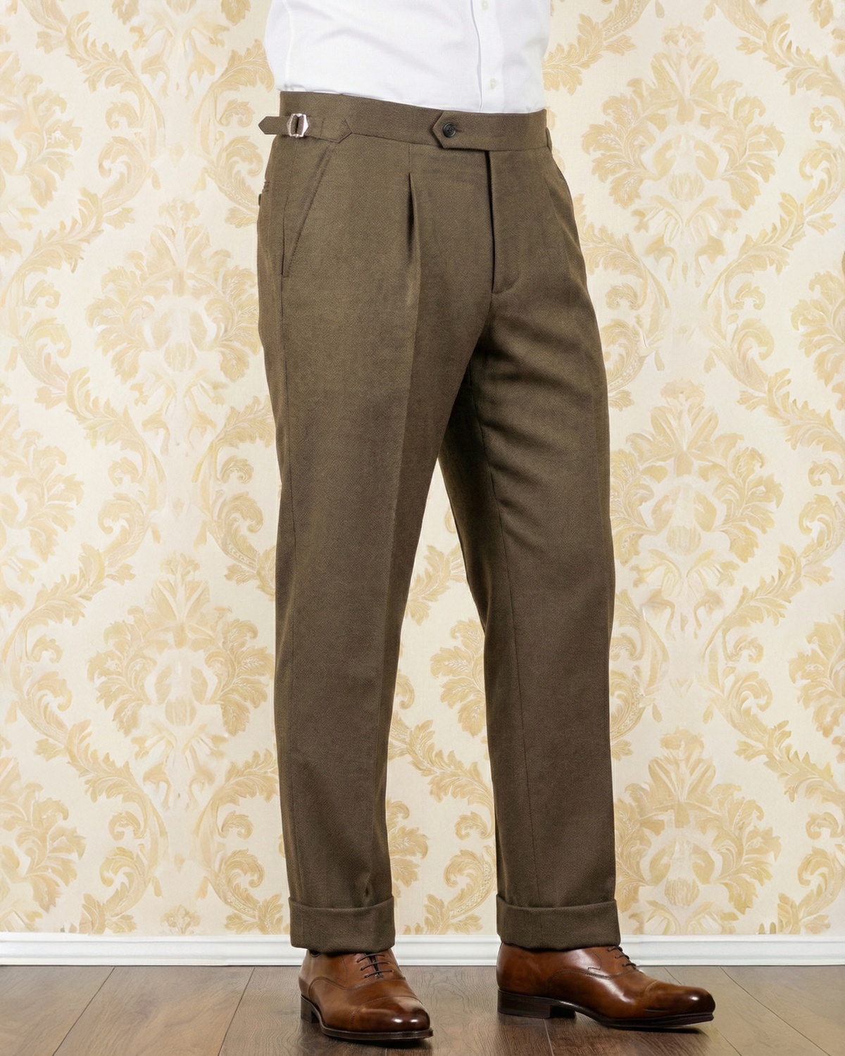 Dugdale Tobacco Wool Flannel Dress Pant - 2