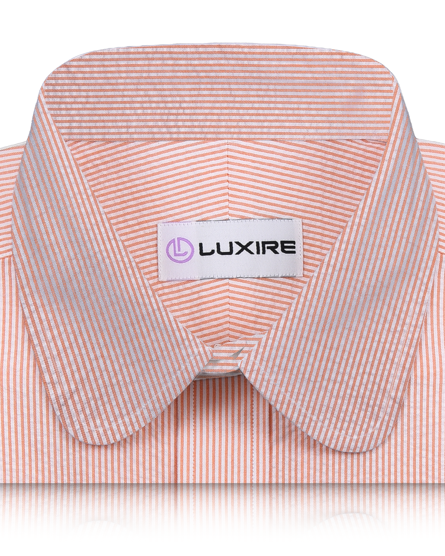 Coral Orange Stripes Seersucker