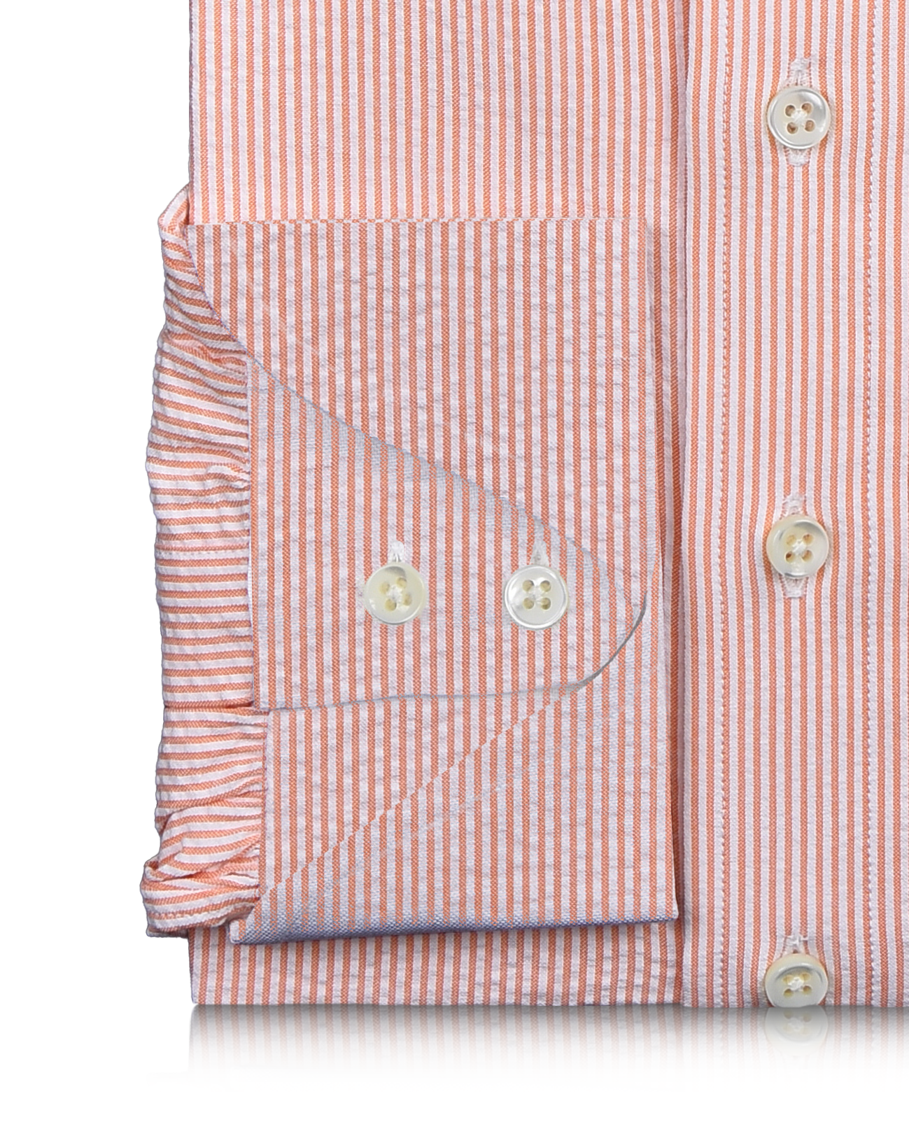 Coral Orange Stripes Seersucker