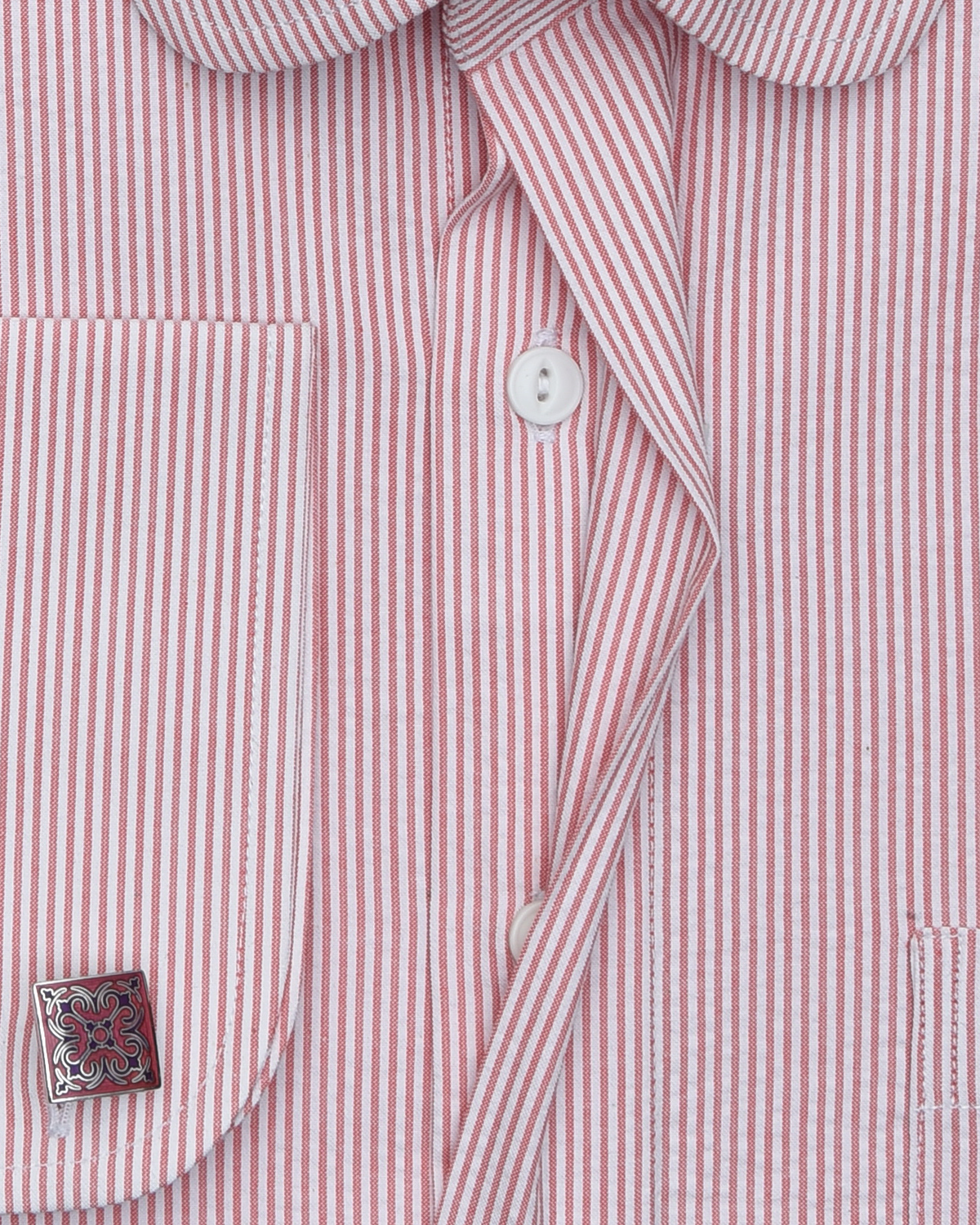 Burnt Orange Dress Stripes Seersucker - 4