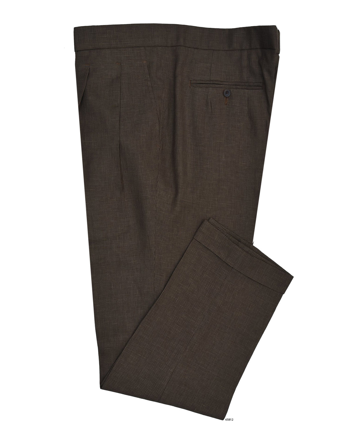 Drapers Tobacco Brown Micro Houndstooth Pants - 1