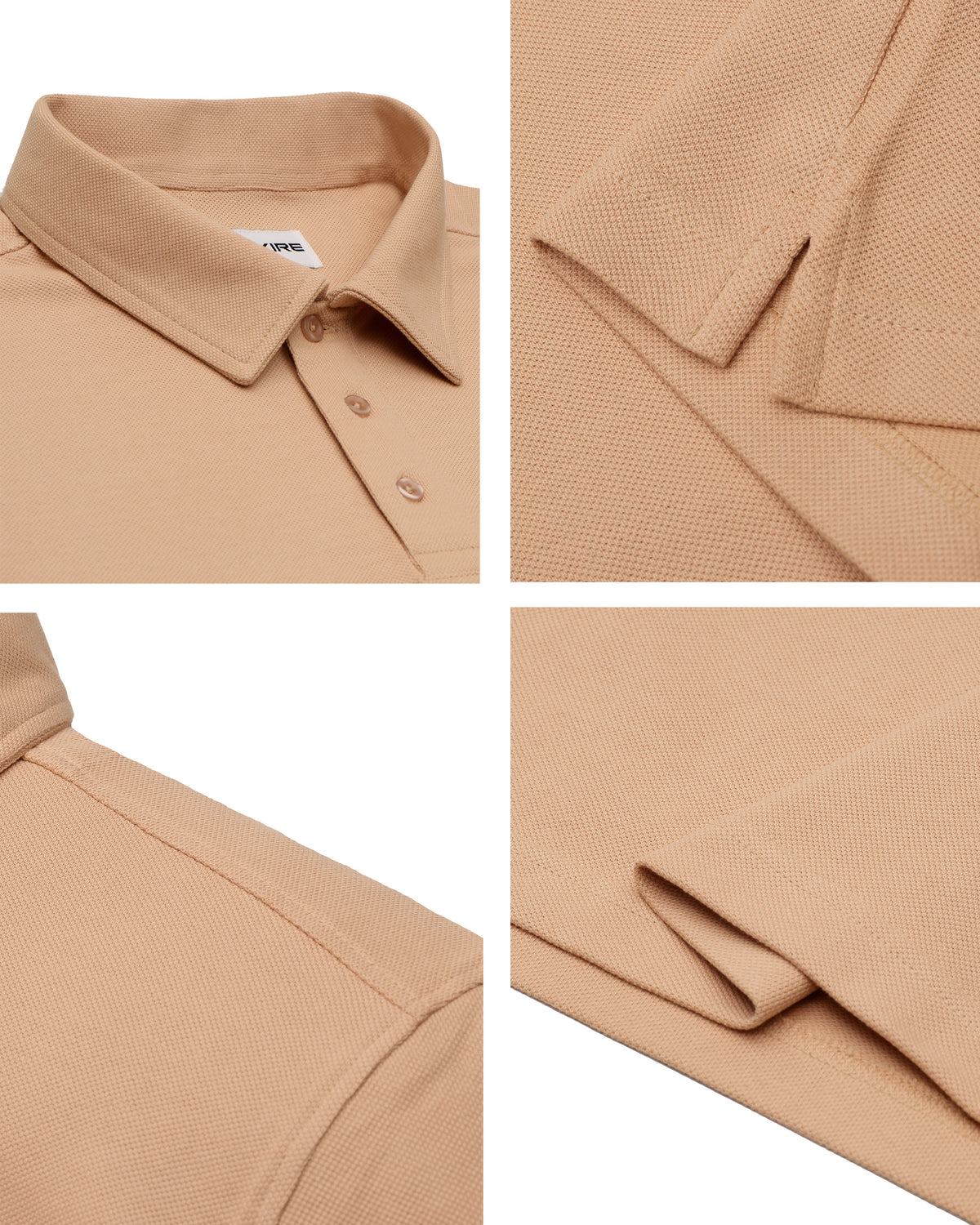 EZS Aria Beige Long Sleeve Polo - 11