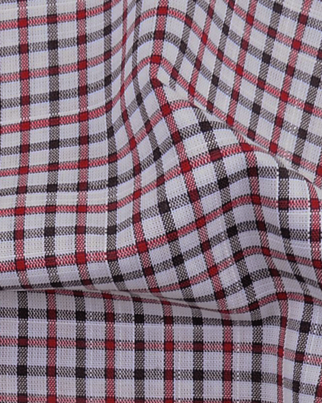 Classic Red Black Mini Gingham Checks On White