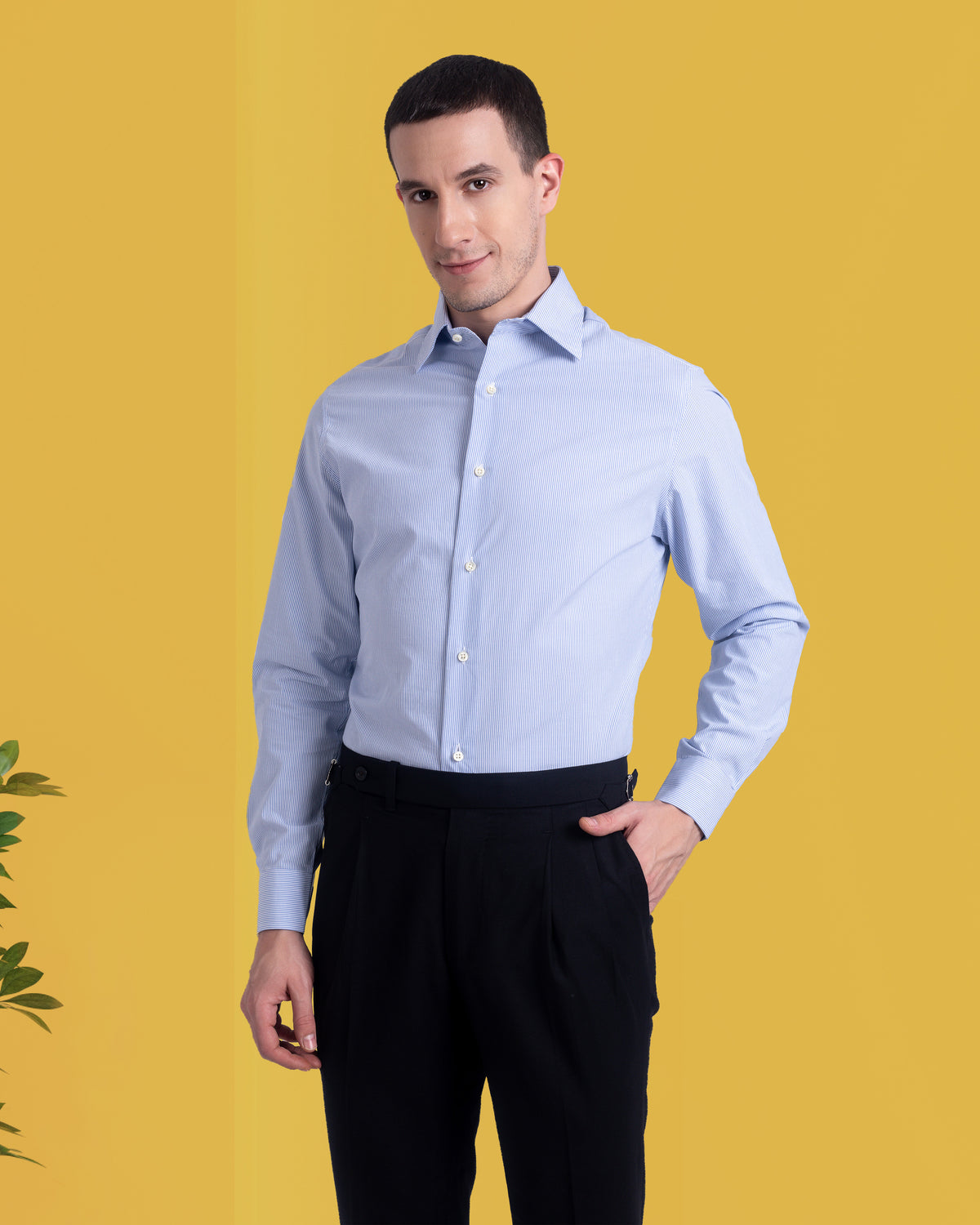 Blue Pin Stripes on White Shirt - 2