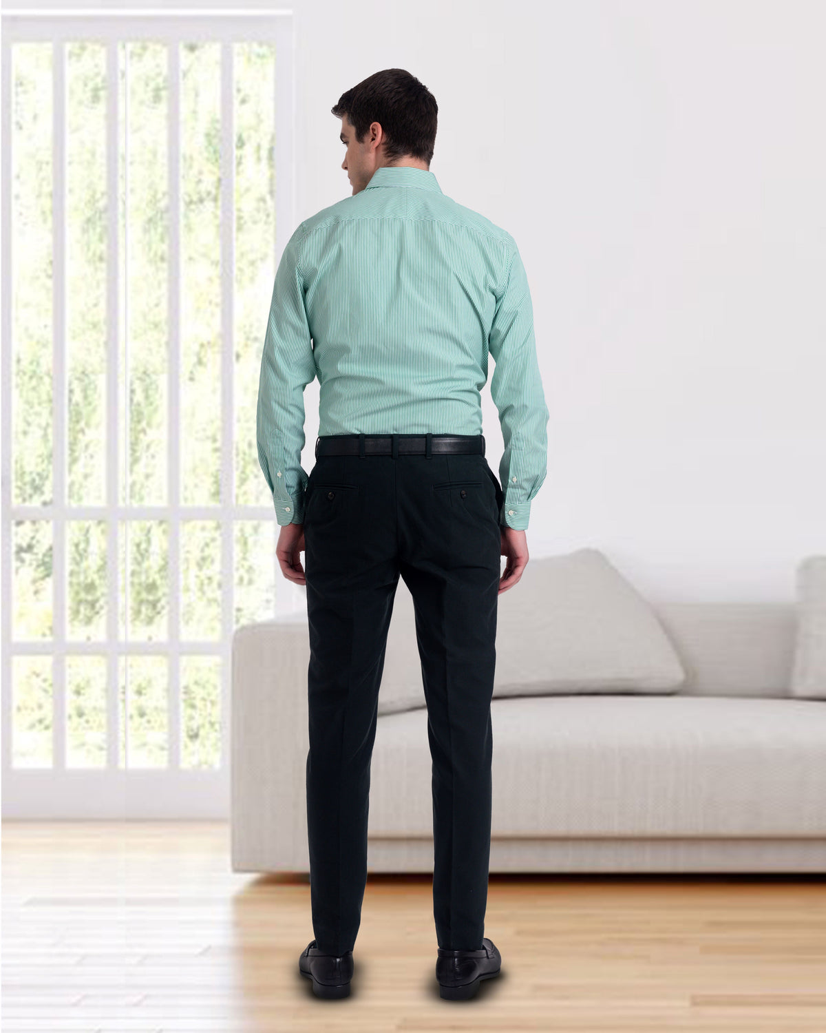 Bottle Green Twill Dress Pant - 5