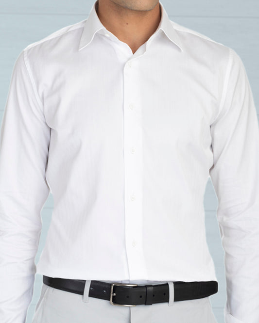 Brembana White Herringbone Shirt