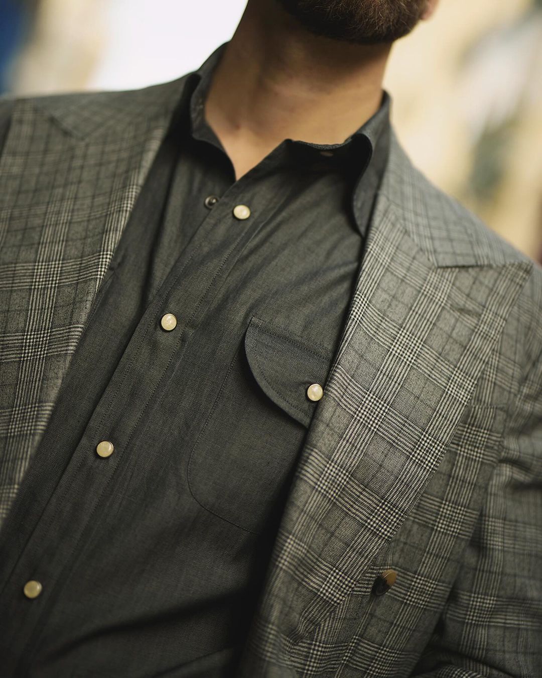 Drapers Black and White Glen Plaid Checks Double Breasted Jacket - 4