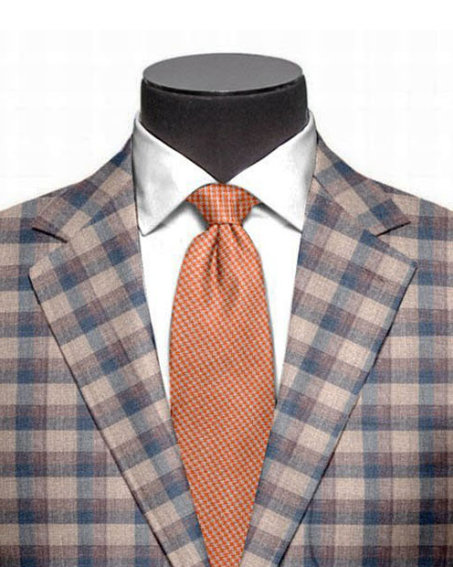 EThomas Light Peach Blue Voilet Checks  Jacket - 2