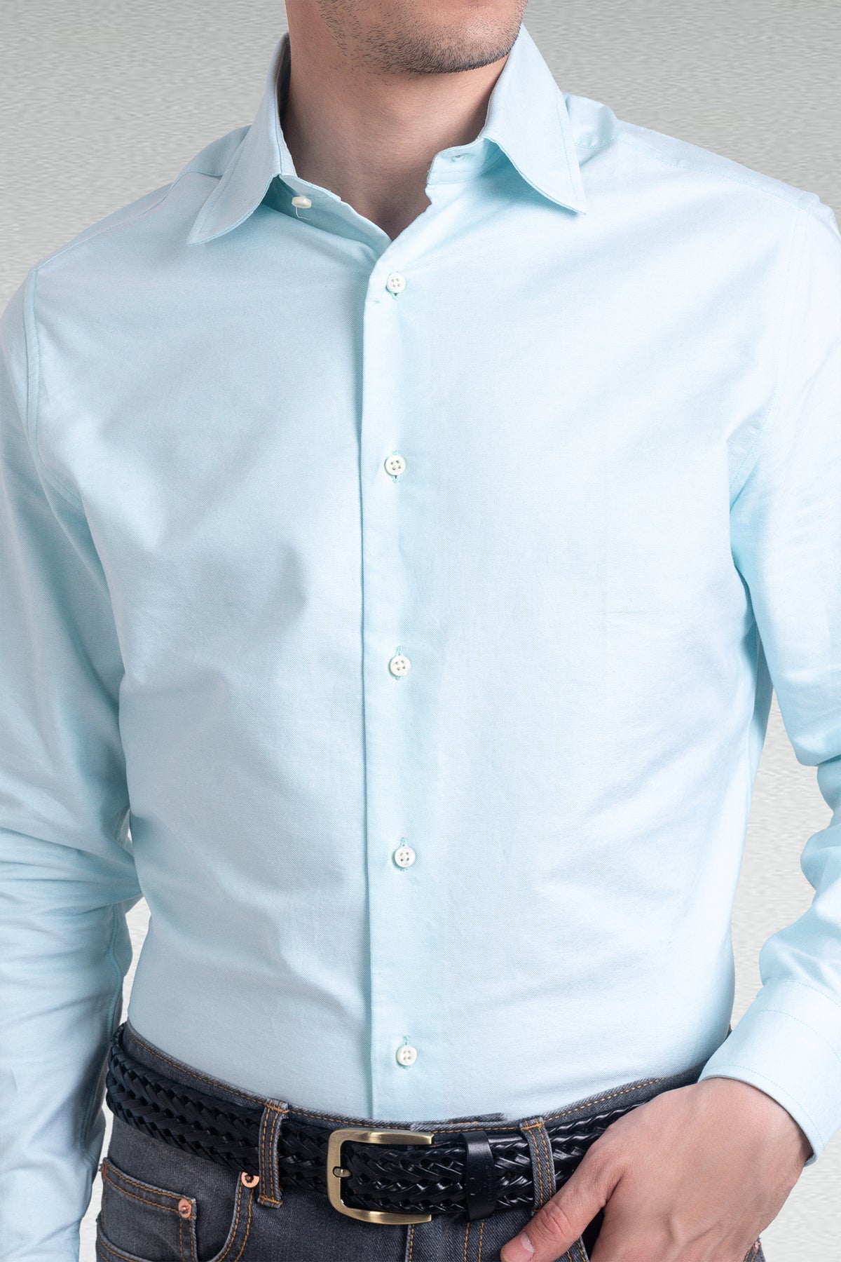 Classic Pale Blue Oxford Shirt - 1