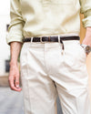 Pleated Sandstone Cotton Twill Pant