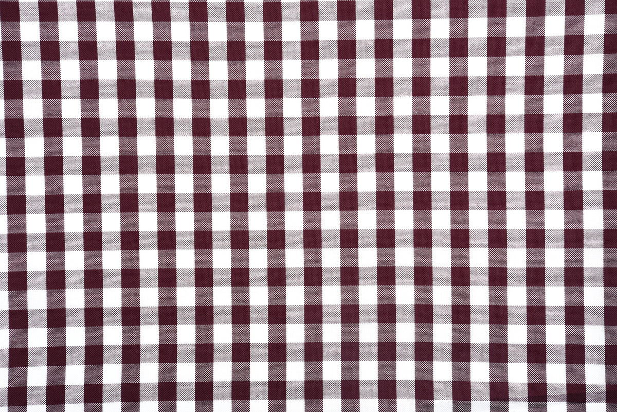 Maroon on White Broad Gingham Checks Shirt - 2