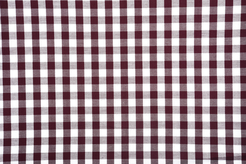 Maroon on White Broad Gingham Checks Shirt