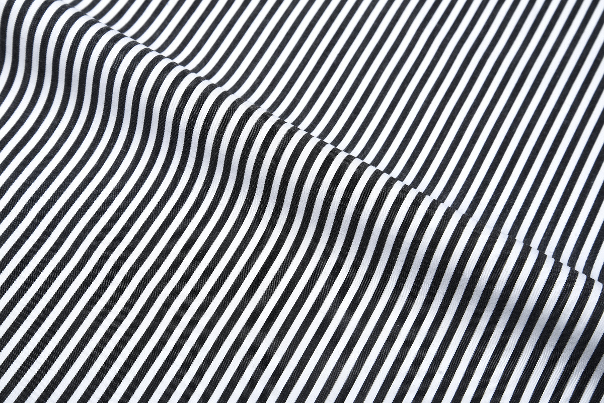 Dark Black Pencil Stripes On White - 4