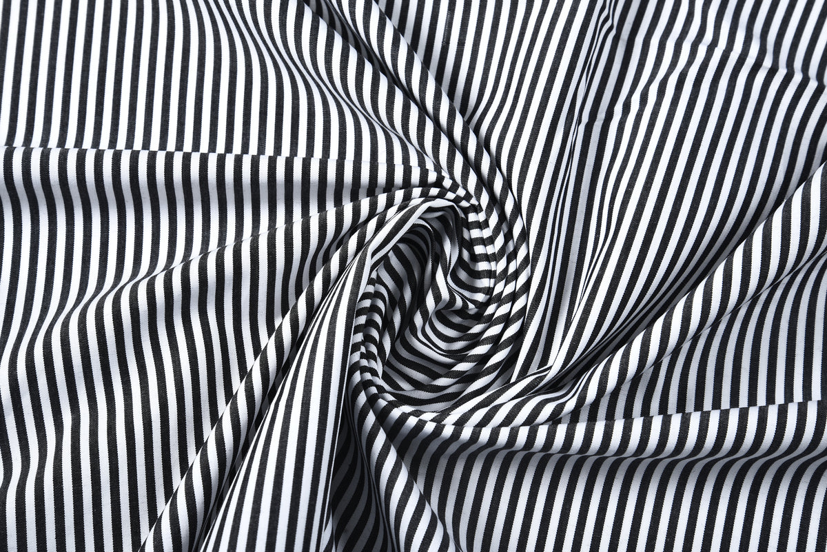 Dark Black Pencil Stripes On White - 5