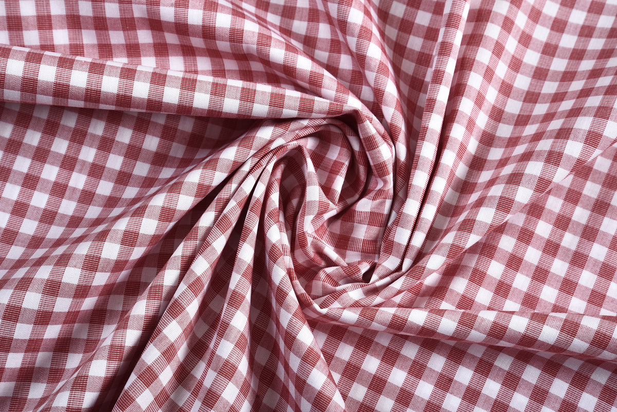 Red End on End Gingham Checks - 5