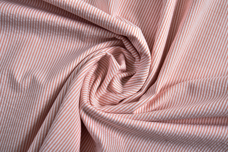 Coral Orange Stripes Seersucker